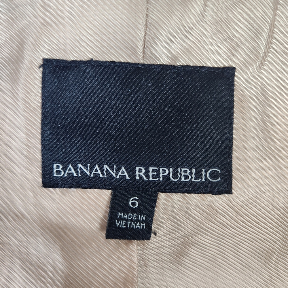 NWOT Banana Republic Tan Gold Metallic‎ Wool Blend Military Blazer Size 6 #0572 - Picture 11 of 14